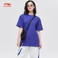 Li-Ning женские баскетбольные Джерси BAD FIVE Хлопок Дышащие Удобные Свободные подклады фитнес спортивные футболки AHSP026 CJFM19