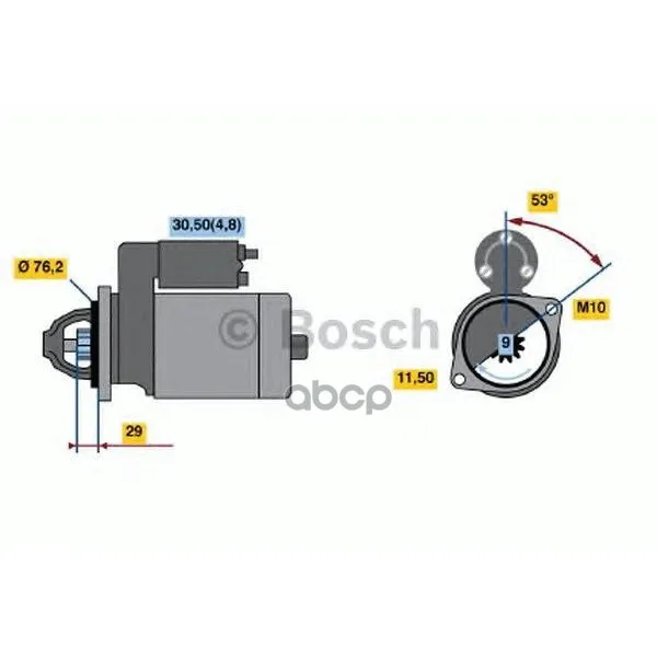 Стартер 12v 1.1kw Bosch арт. 0986021500