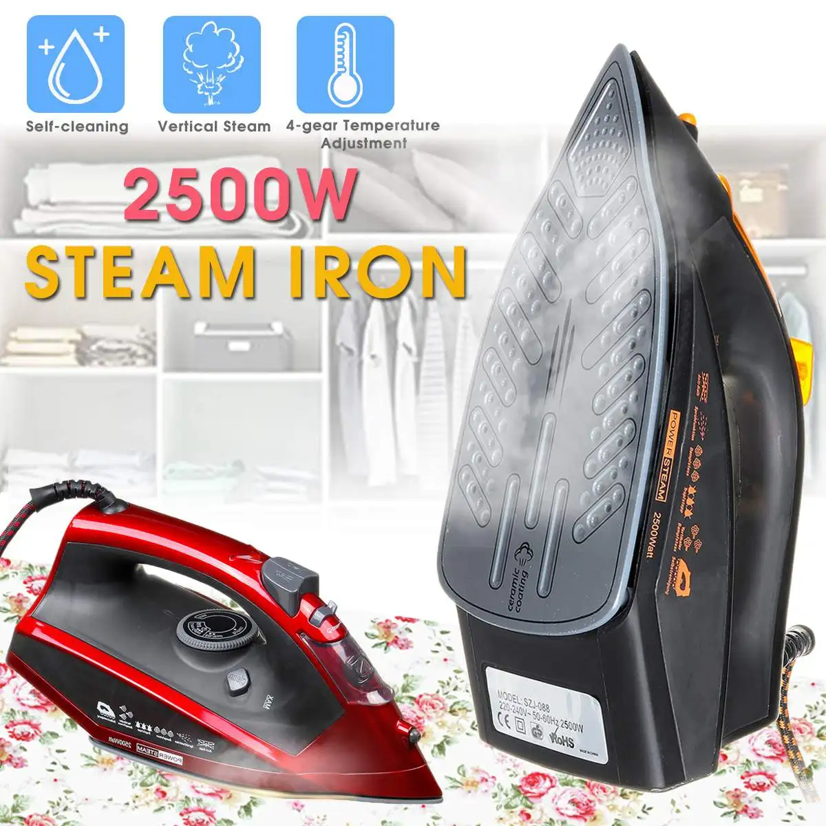 220 240V 2500W паровой утюг для одежды генератор электрические утюги самоочистки