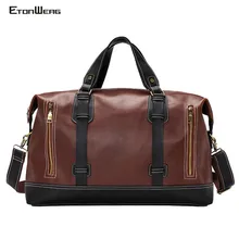 Мужская винтажная дорожная сумка, водонепроницаемая сумка из искусственной кожи, Мужская многофункциональная сумка для путешествий, Большая вместительная сумка на плечо для ноутбука, Повседневная сумка