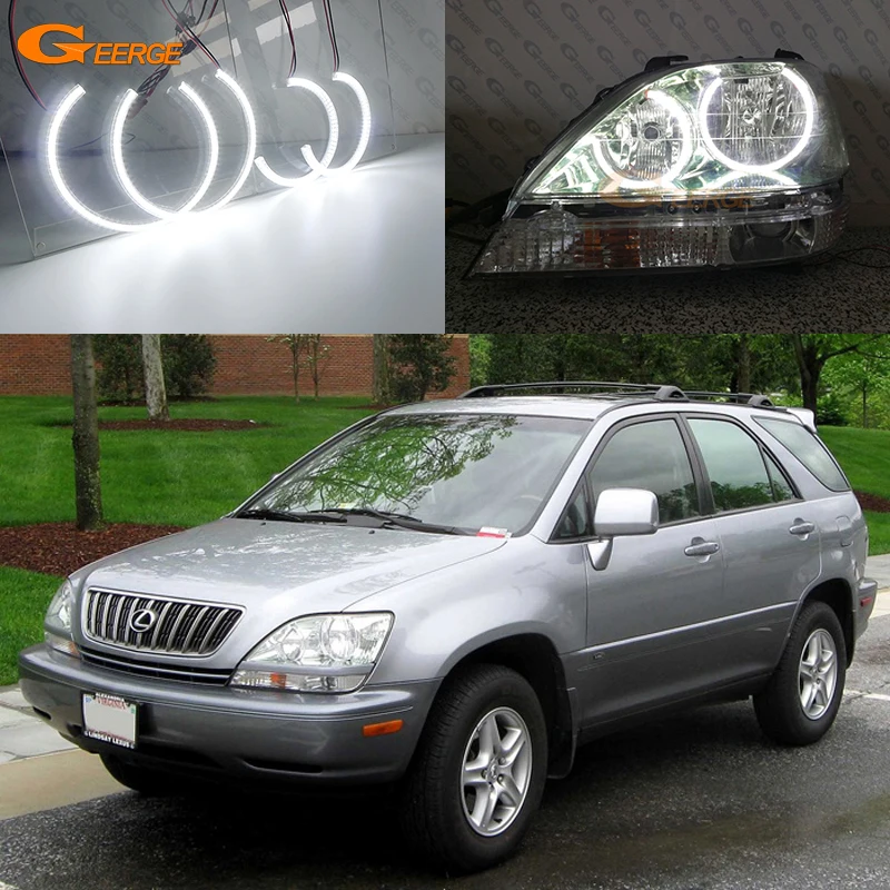For Lexus RX 300 RX300 1999 2000 2001 2002 2003 Excellent DRL Ultra bright smd led Angel Eyes Halo Rings Day Light
