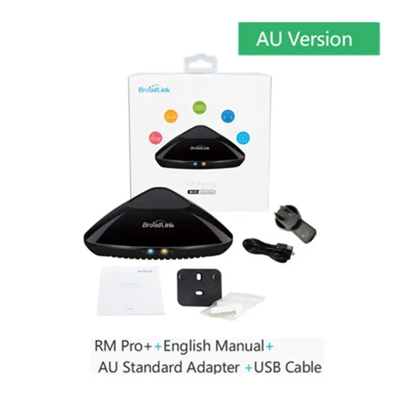 Broadlink RM Pro+ умная домашняя умная автоматизация, Универсальный wifi+ IR+ RF беспроводной пульт дистанционного управления, совместимый с Alexa и Google Home - Цвет: Australian standard