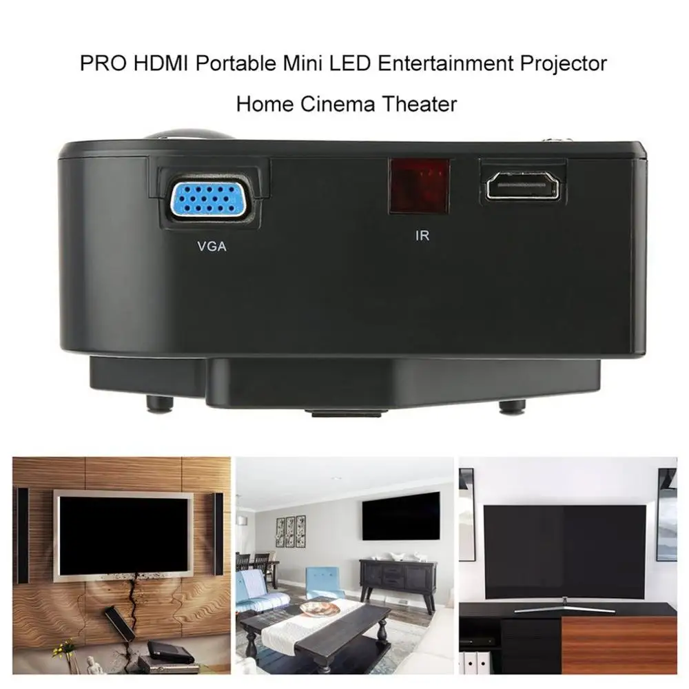Мини Портативный светодиодный проектор 1080P lcd мультимедийный домашний кинотеатр USB TF светодиодный проектор для домашнего использования