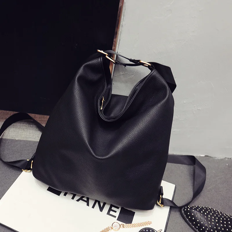 

2019 new shoulder women's bag washed leather fashion ladies multi-purpose backpack trend leisure travel bag