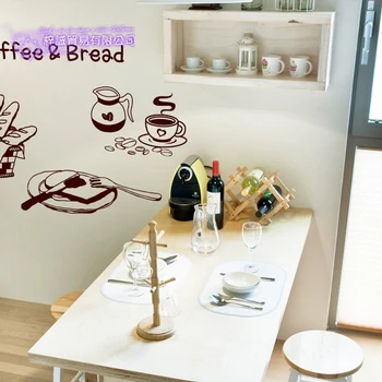 

Coffee Shop Sticker Bean Milk Tea Decal Cup Poster Vinyl Art Wall Decor Mural Decoration Break Bread Cafe Glass Decals