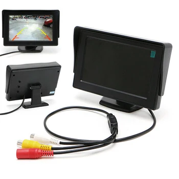 

HD Display Assistant Auto Rear View Monitor Backup AV Input Safety Car Parking Kit 4.3inch TFT LCD 2 In 1 Screen With Camera