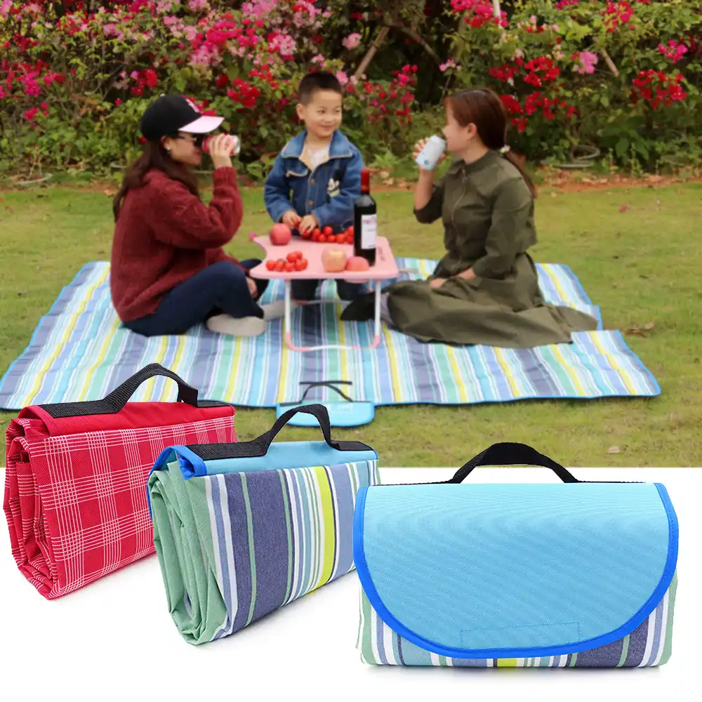 200x200 200x150 150x100cm Outdoor Portable Summer Beach Mat Picnic Blanket Waterproof Baby Plaid Blanket Multiplayer Camping Mat Camping Mat Aliexpress
