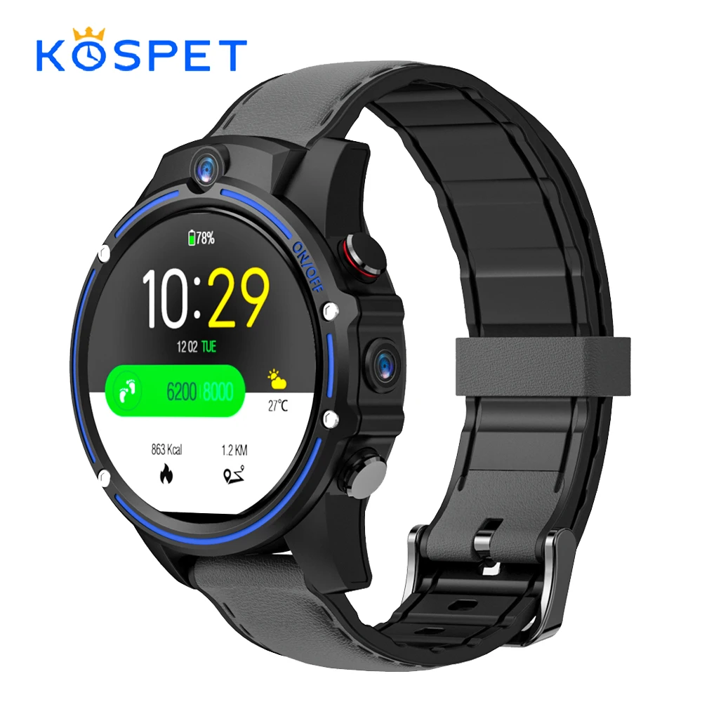 KOSPET Vision, 3 ГБ, 32 ГБ, 1,6 МП, двойная камера, gps, Android, смарт-часы, телефон, 800 дюйма, мАч, Bluetooth, умные часы для мужчин, для IOS, Android