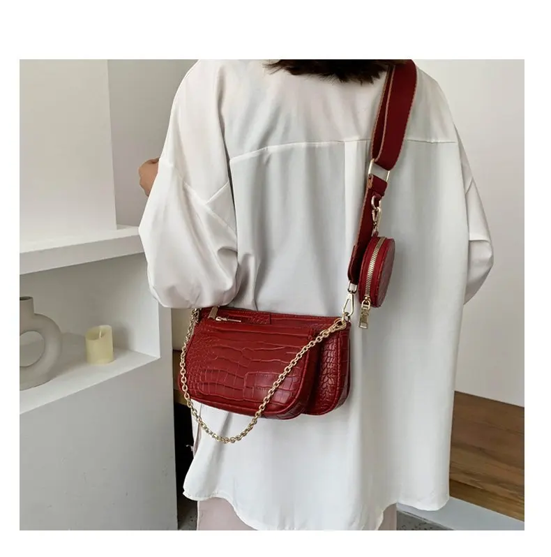 Сумка Кроссбоди FOSIZZO из искусственной кожи модный кошелек на цепочке с узором под