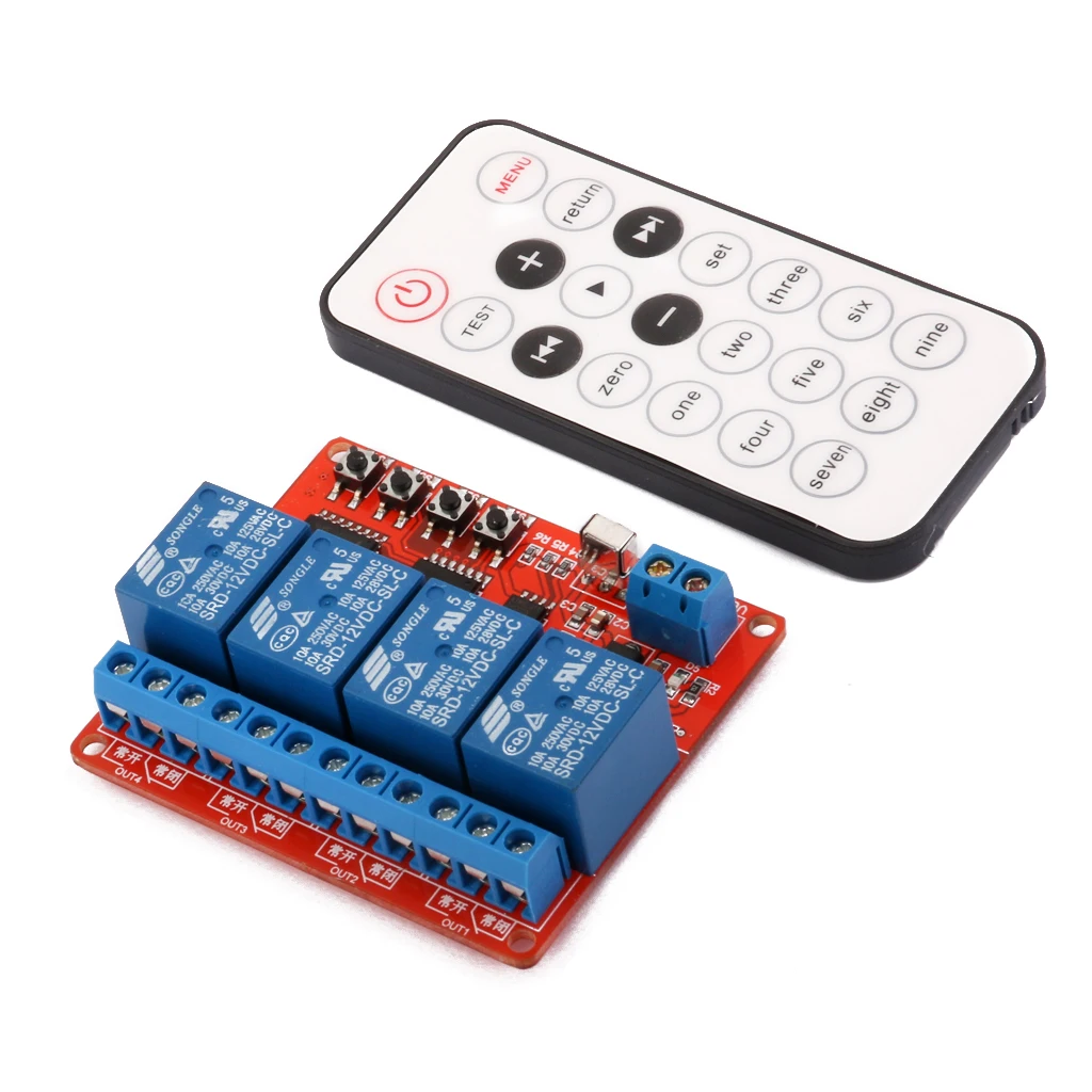 12V 4CH Channel IR Infrared Wireless Remote Control Learning Relay