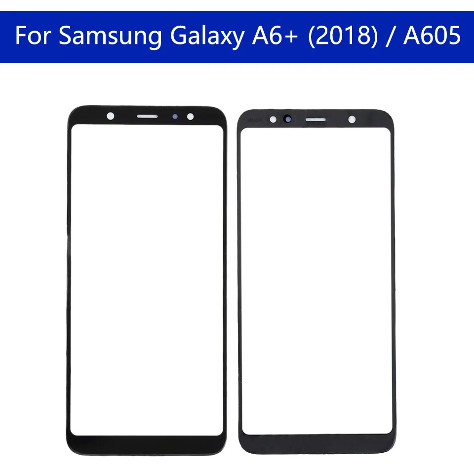 10 шт./партия для samsung Galaxy A6 A600 \ A6+ A6 Plus A605 A605F сенсорный экран передняя панель стеклянная линза передняя внешняя
