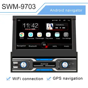 

Manual Retractable Screen 7 Inch Multifunctional HD Screen Car Navigation Dual USB Bluetooth MP5 player for Android Navigation