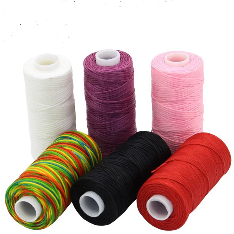 INS Hot 30m/Roll Durable 0.8mm Leather Waxed Thread Cord for DIY Handicraft Tool Hand Stitching Thread Flat Waxed Sewing Line