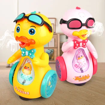 

Fashion Spray Electric Yellow Duck Music Lighting Simulation Animal Duck Baby Spraying Water Bath Toys