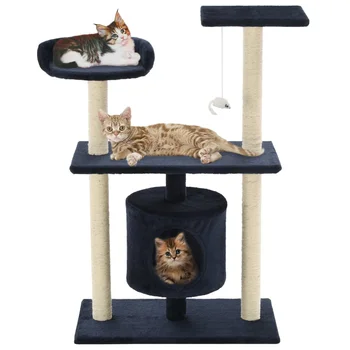 

5 Color Cat Tree with Sisal Scratching Posts 95 cm Climbing Frame Jumping Platform Cat Litter Cat Scratch Board Solid Wood