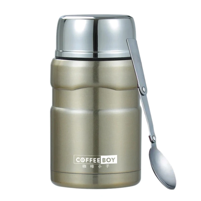 

HLZS-Coffee Boy Thermo For Food Container Vacuum Flasks With Spoon Stainless Steel Thermo Cup