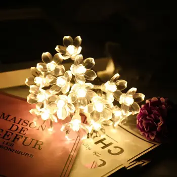 

Shimmering Flower String Lights LED Fairy Twinkle Wire Lamps With Sakura Remote Set Bedroom Decorative String Lights
