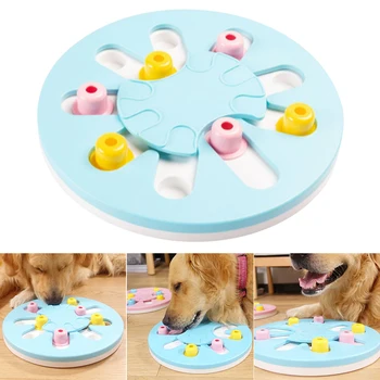

Pet Training Improve IQ Dog Feeder Toy Food Dispenser Fun Puppy Games Round Slow ABS Interactive Non Slip Bite Resistant Bowl