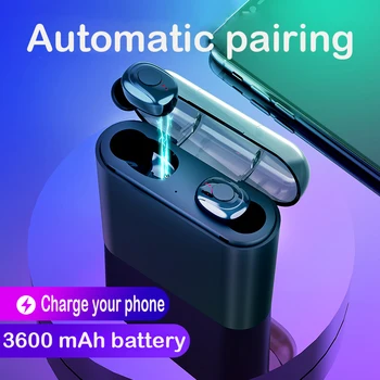 

X18 TWS Bluetooth V5.0 Earphone Wireless Earphones Stereo Sport Wireless Headphones Earbuds headset 3600 mAh Power For iPhone 11