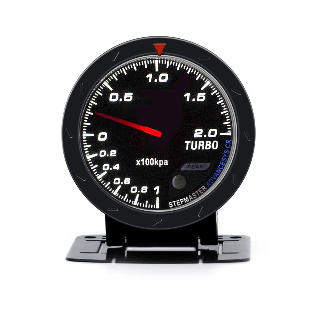 60mm carro turbo boost gauge vermelho & branco tipo barra de iluminação