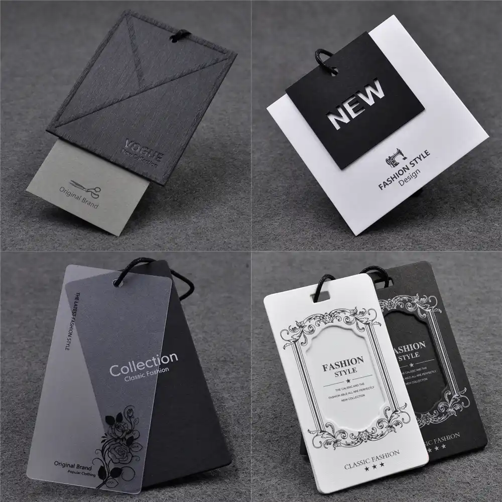 OEM custom logo brand garment clothing printed paper price hang tag
