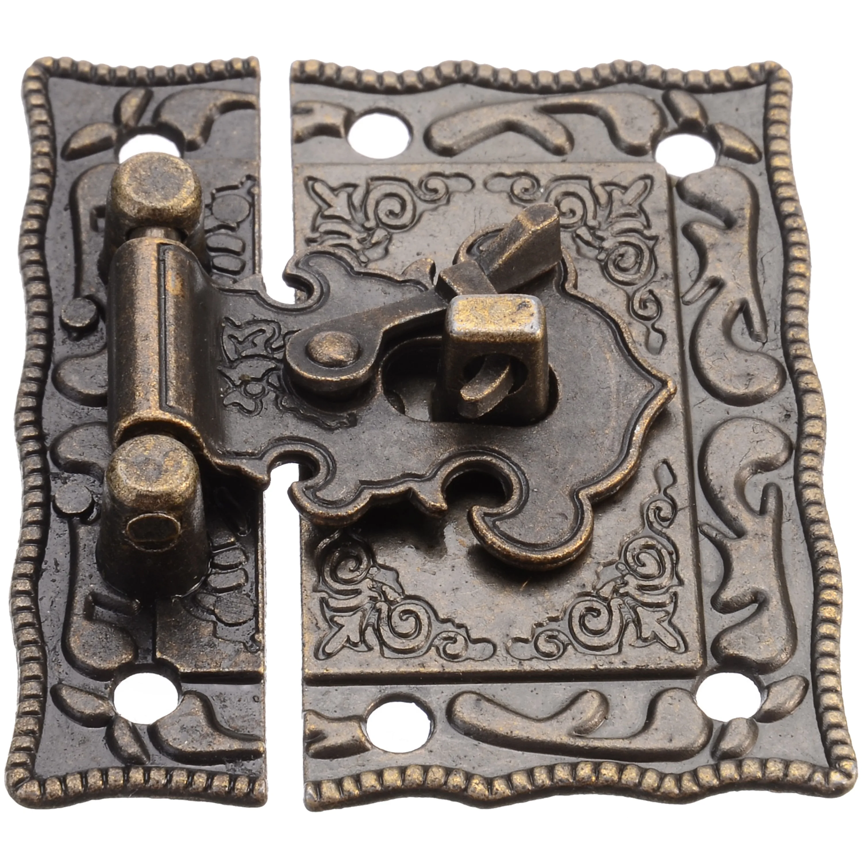 1PC metal jewelry box Hasp lock verrou en bois Cas coffres décoratif matériel 