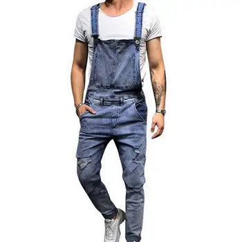 

Pantalones casuales para hombres más correa larga de mezclilla Mono vaquero sin mangas suelto sin mangas