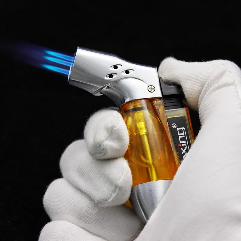 Cigar Lighter 3 Flame Jet Torch Lighters Windproof Butane Jet Torch