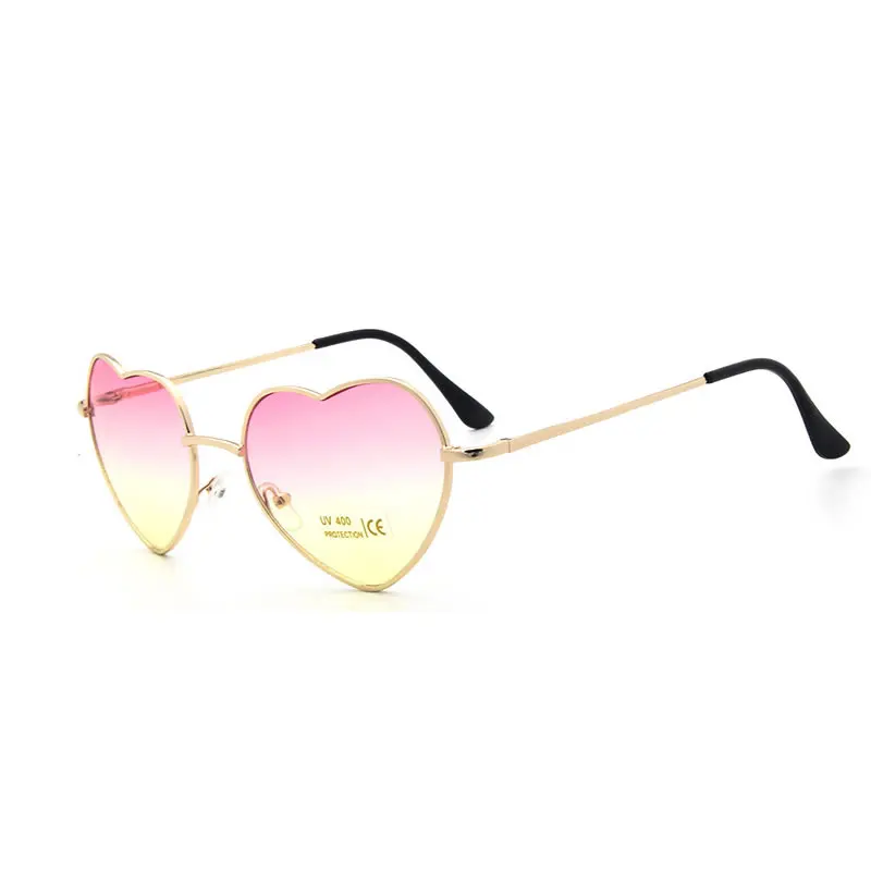 HAPTRON fashion Heart Shaped Sunglasses women metal clear red lens glasses Fashion heart sun glasses Mirror oculos de sol big cat eye sunglasses Sunglasses