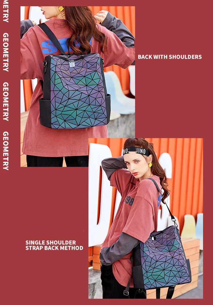Светящийся большой женский рюкзак, Женская дорожная сумка с блестками, школьный рюкзак для девочек-подростков, голографический рюкзак, сумка для путешествий, mochila