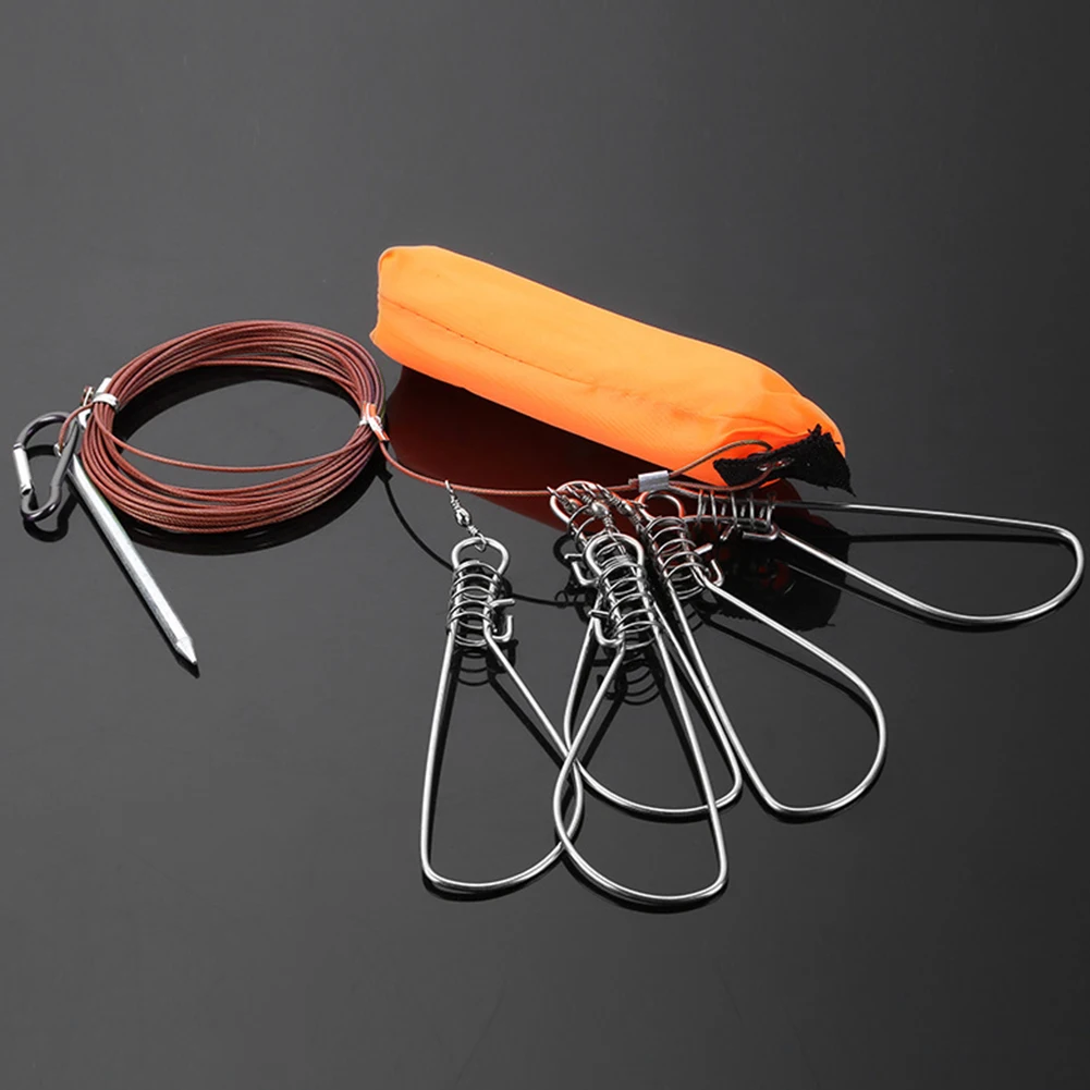 

Practical Wire Rope Fish Buckle Set Tool Stainless Steel Snaps Live Lock Buoyancy Tackle Durable Rustproof Accessories Outdoor