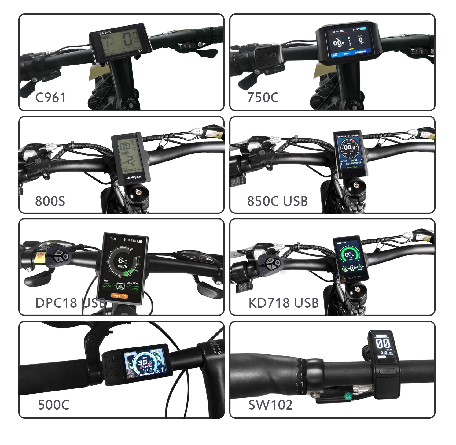 Bafang SW102 Tampilan Ebike LCD Display Ultra Kecil Mini BBS01 BBS02 Bbshd SW102  Display untuk Bafang Mid Motor|Sepeda listrik Aksesoris| - AliExpress