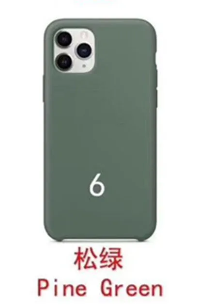 pine green 100 шт. чехол для iPhone 11 Pro Max, мягкий чехол из ТПУ, аксессуары, многослойный Чехол s, роскошный чехол DHL - Color: pine green
