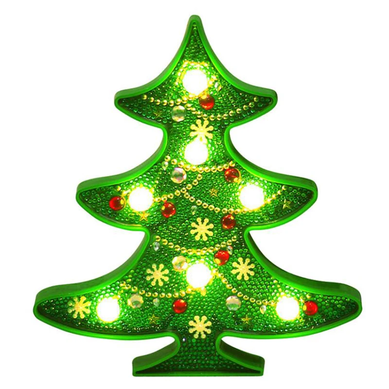Светодиодный светильник для украшения рождественской елки, снеговика, сделай сам, алмазная живопись, светильник, ночник, домашний декор для спальни, животное, единорог, ночник - Цвет: 1PC-SS