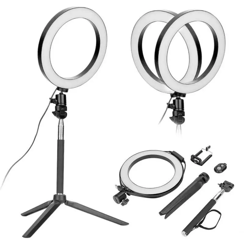 Photography Studio LED Ring Light Dimmable With Remote Control For YouTube Video Makeup Lamp USB Desk Tripods Camera Ring light