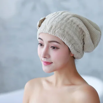 

Microfiber Hair Bonnet Turban Shower Cap Quickly Dry Hair Shower Hat Wrapped Towel Hair Caps Bathroom Protect Your Hair Adults