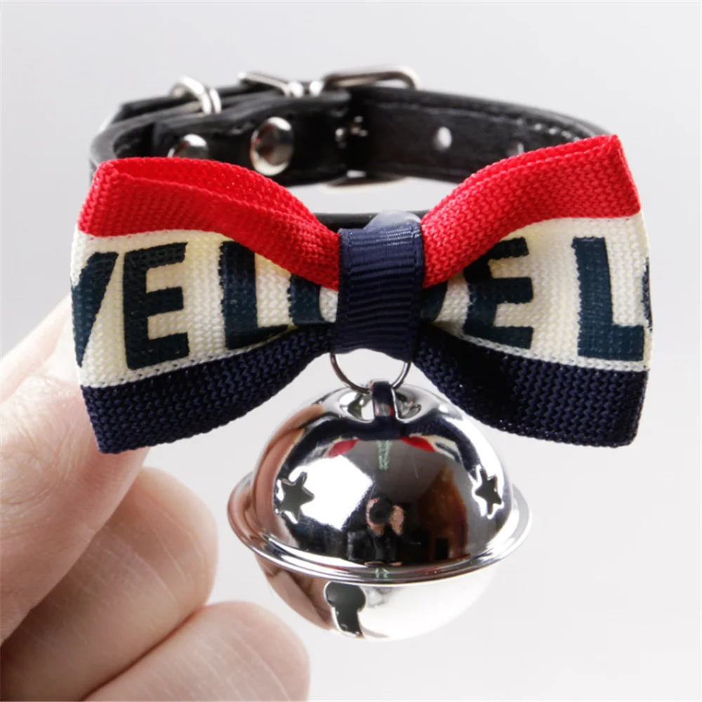 Pet Dogs Collars Retractable Puppy Collars With Bell Christmas Gift Cat Collar Breakaway Double Layer Bowknots Collars