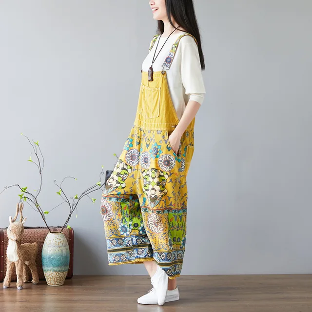 Wide Leg Dungarees with Pockets 2
