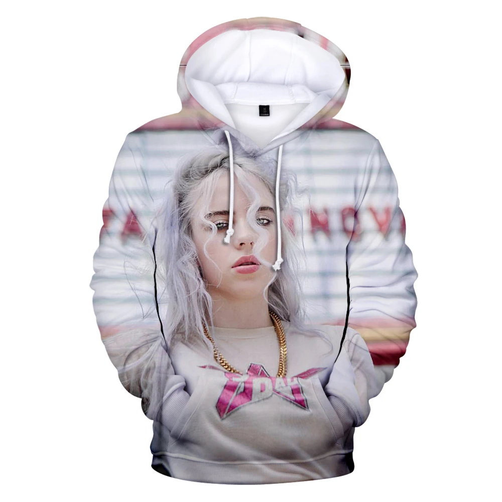 Удобные худи с 3D принтом Billie Eilish, детские толстовки с 3D капюшоном для мальчиков и девочек