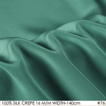 

100% SILK CREPE DE CHINE 140cm width 16momme Natural Pure Silk crepe fabric Pale Green NO76