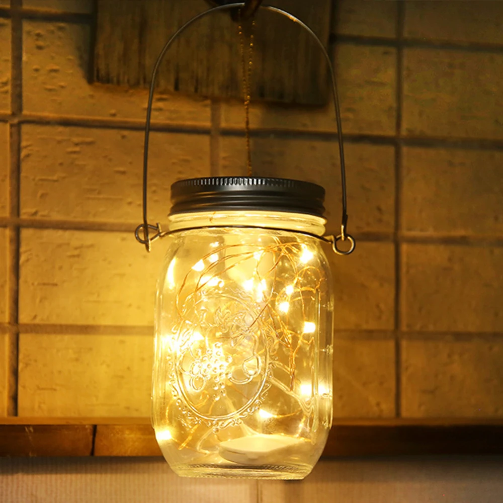 

20 LED Mason Jar Bottle Warm Light Solar Lamp String LED Fairy Light For The Christmas Party Wedding Decoration