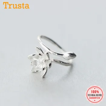 

Trustdavis Minimalist 925 Sterling Silver Fashion Sweet Lotus Adjustable Ring For Women Wedding Party S925 Ring Jewelry DS527