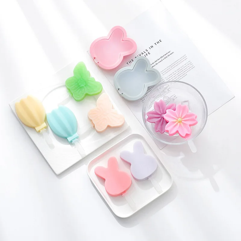 Silicone Ice Cream Mould Cube Tray Popsicle Barrel Diy Lovely Mold Dessert with Stick Baking |