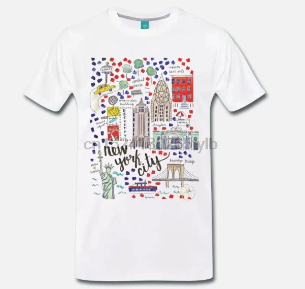T-SHIRT MAGLIA SOUVENIR MAPPA NEW YORK CITY NYC ARTWORK MAP 6 S-M-L-XL |