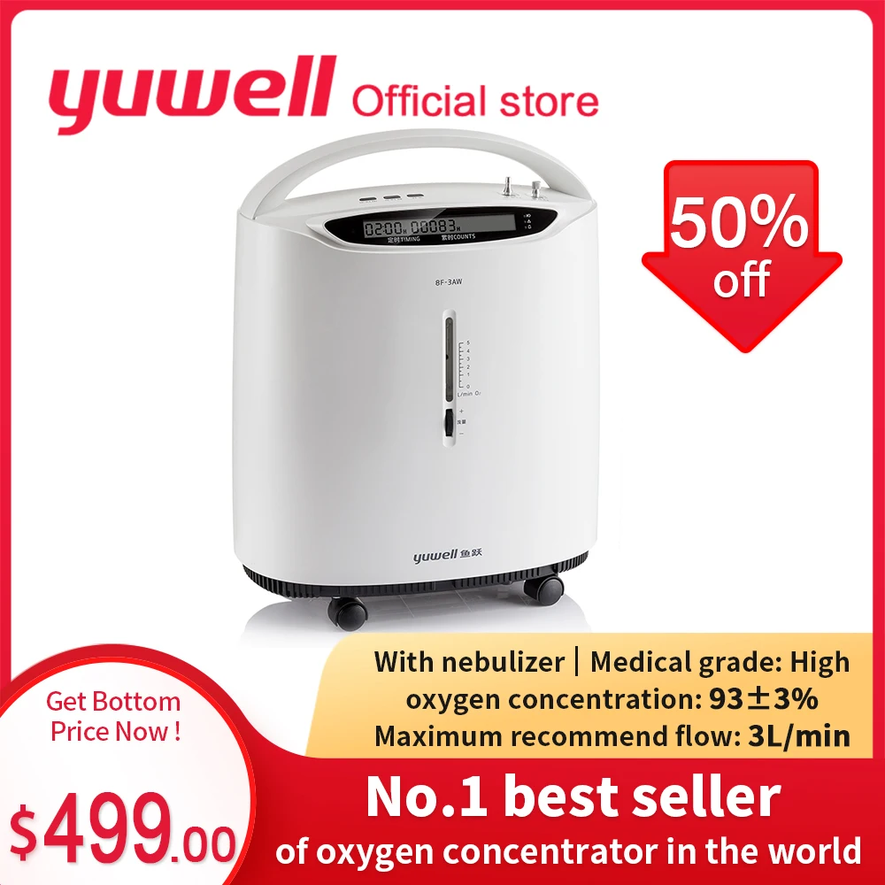 

Yuwell 8F-3AW Portable Oxygen Concentrator Medical 3L Intelligent Alarm Oxygen Generator Medical Home Oxygen Device