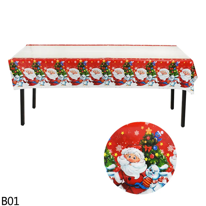 B01 santa claus Рождественская вечеринка, одноразовые бумажные салфетки для скатерти, новогодние, вечерние, для украшения стола, для украшения стола, Navidad - Цвет: B01 santa claus
