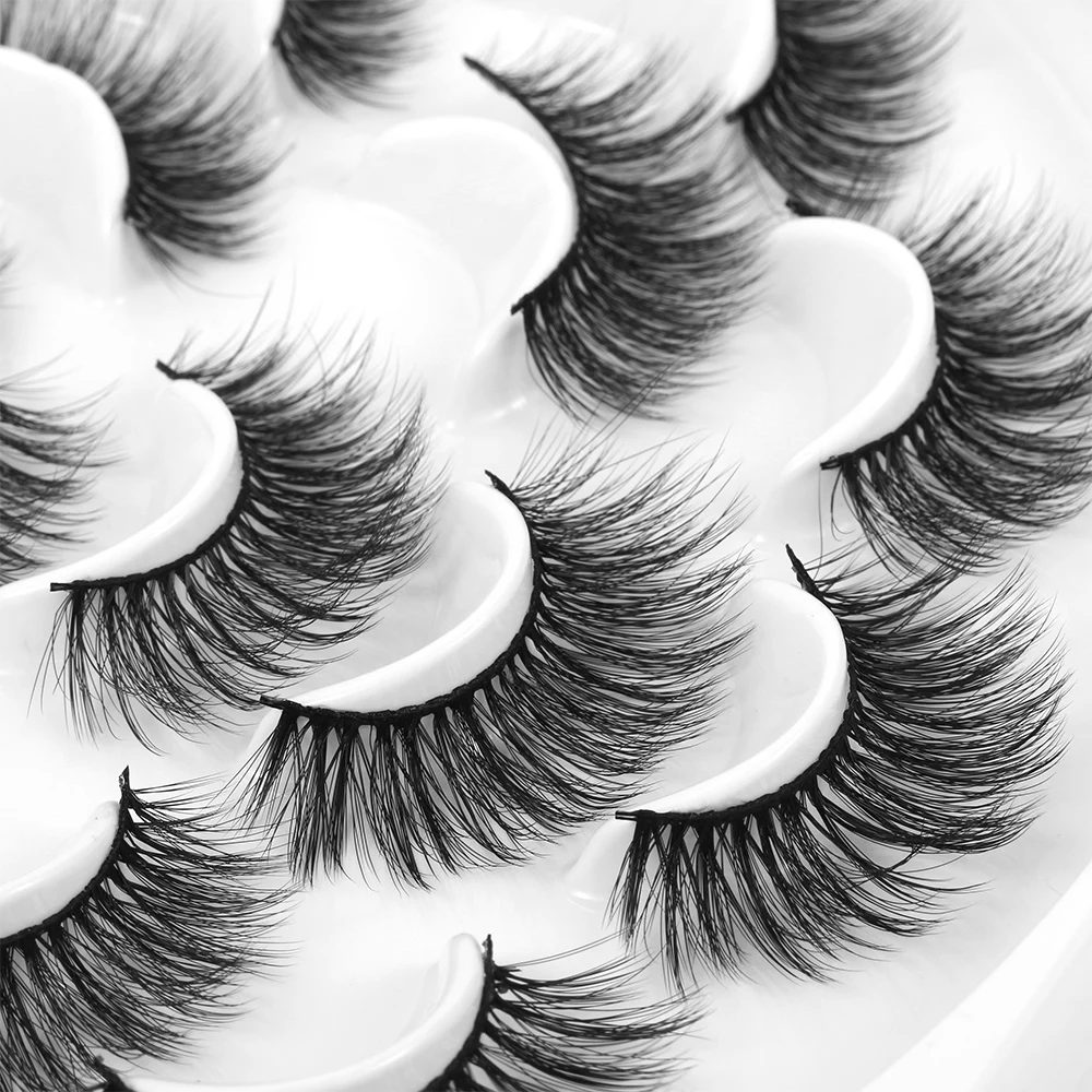 

13 Pairs 3D Mink Hair False Eyelashes Natural Thick Wispy Fluffy Handmade Cruelty-free Multilayered Eyelash Makeup Fake Lashes