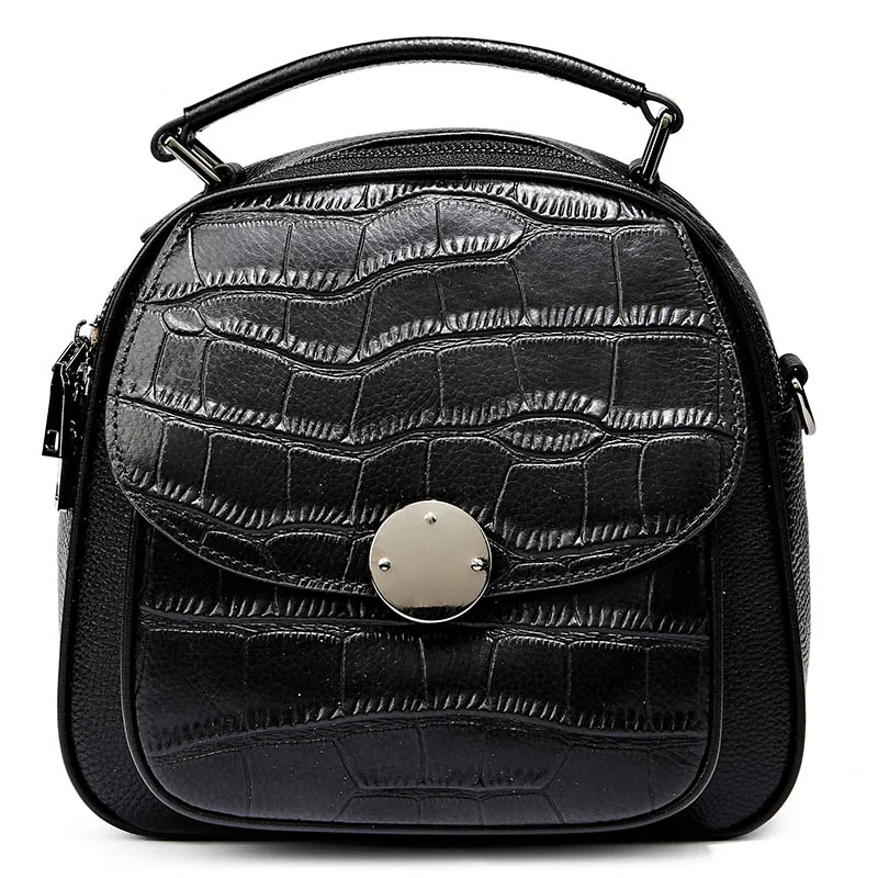 QW5516black Qiwang маленькие сумки женские роскошные сумки через плечо дизайнерская крокодиловая сумка-Кроссбоди из натуральной кожи для женщин - Цвет: QW5516black
