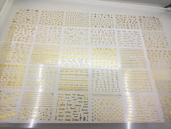 

30 Sheets 30 styles Metallic Gold 3D Nail Stickers Moon Star Geometric Feather Self-Adhesive Nail Art Transfer Stickers, NL52/53