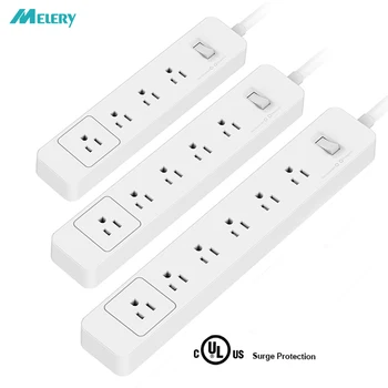 

Power Strip Surge Protector 6 way AC US Outlet Grounded Electric Plug Sockets 15A Overload Protection Switch 1.5m Extension Cord